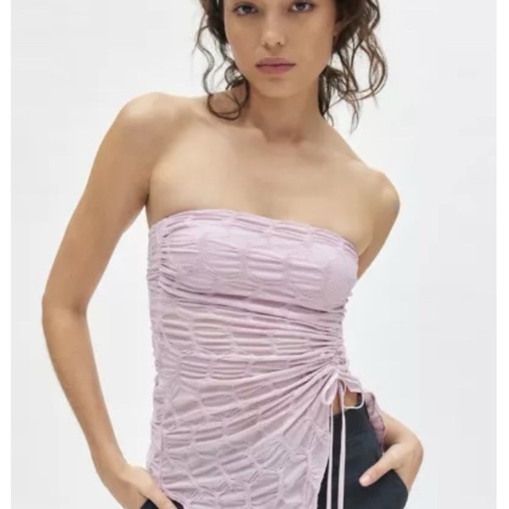 Urban Outfitters Ruched Pink Tube Top